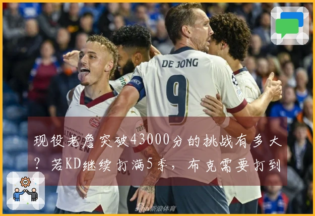 现役老詹突破43000分的挑战有多大？若KD继续打满5季，布克需要打到42岁才能追上